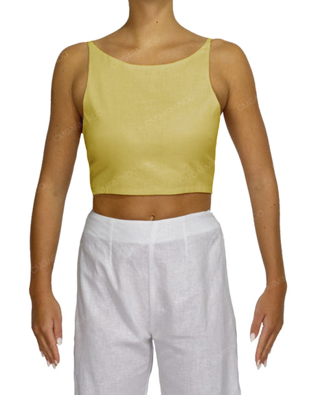 Sleeveless Tie Back Crop Top