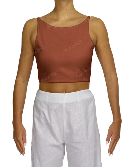 Sleeveless Tie Back Crop Top