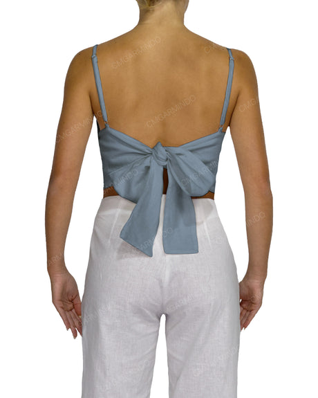 Sleeveless Tie Back Crop Top