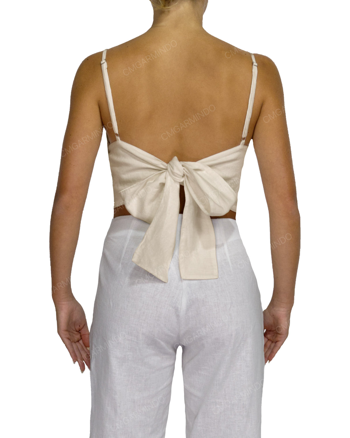 Sleeveless Tie Back Crop Top