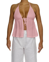 Halter Tie Empire Waist Top