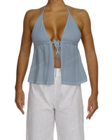 Halter Tie Empire Waist Top