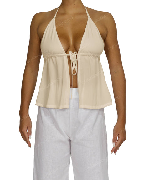 Halter Tie Empire Waist Top