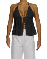 Halter Tie Empire Waist Top