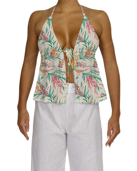 Halter Tie Empire Waist Top