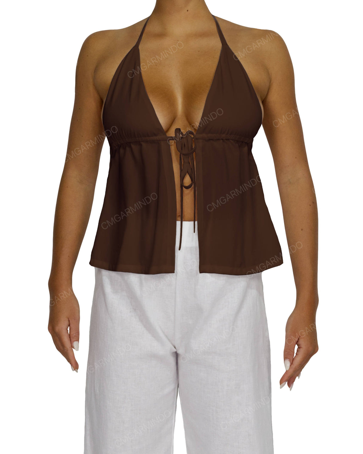 Halter Tie Empire Waist Top