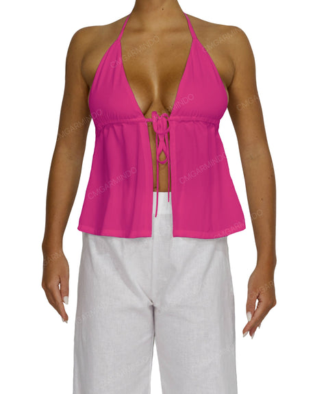 Halter Tie Empire Waist Top