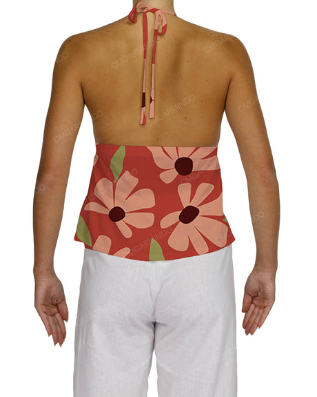 Halter Tie Empire Waist Top