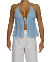 Halter Tie Empire Waist Top