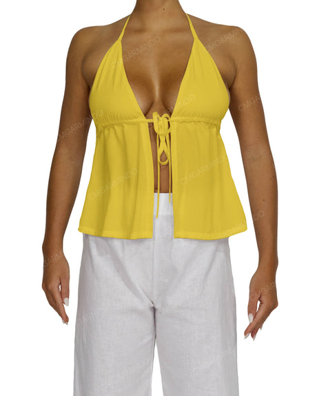 Halter Tie Empire Waist Top