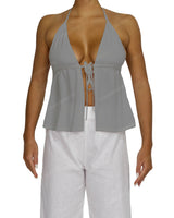 Halter Tie Empire Waist Top