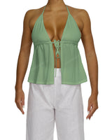 Halter Tie Empire Waist Top