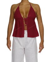 Halter Tie Empire Waist Top