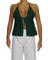 Halter Tie Empire Waist Top