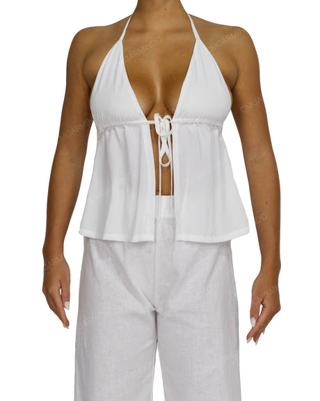 Halter Tie Empire Waist Top