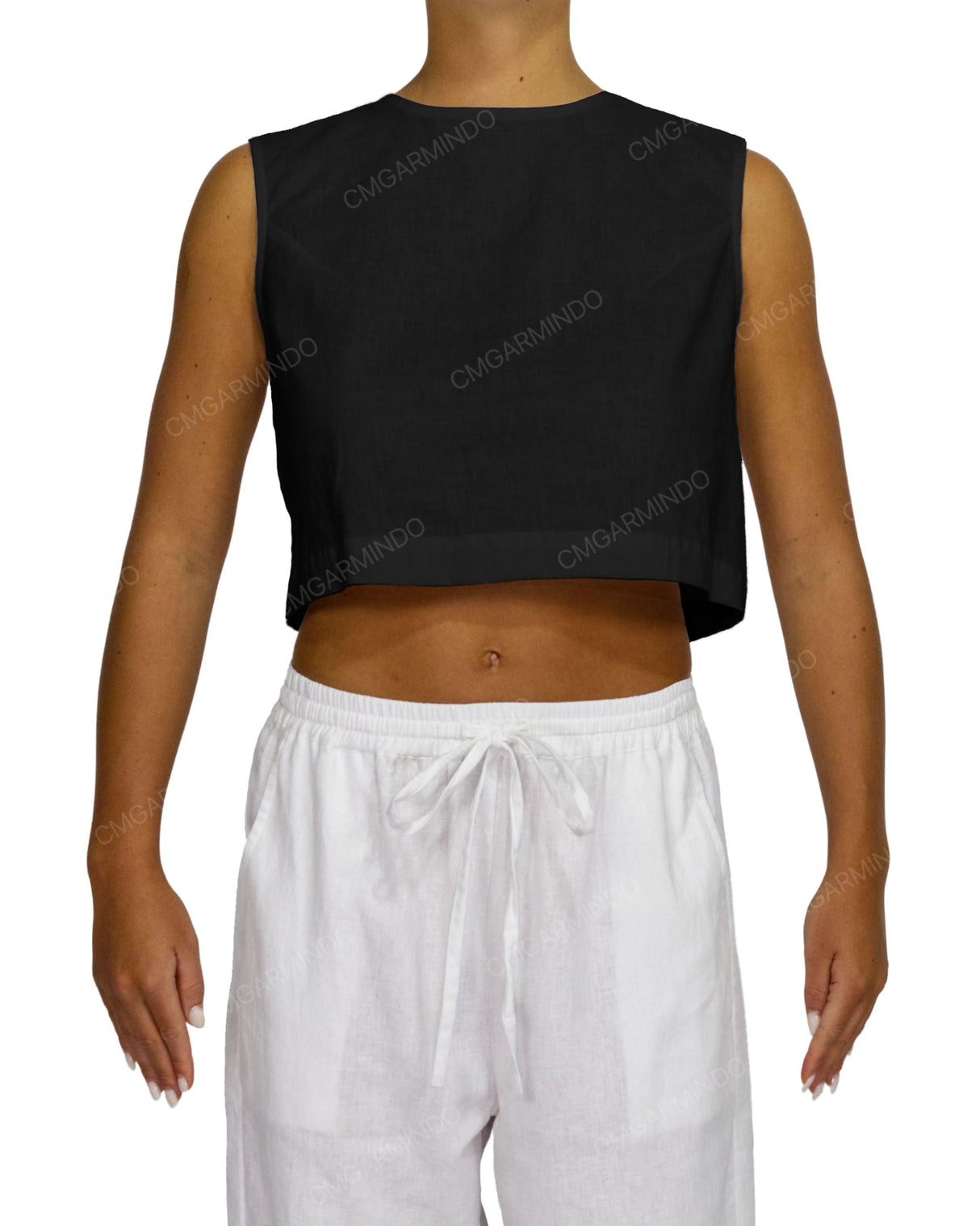 Sleeveless Button Back Top