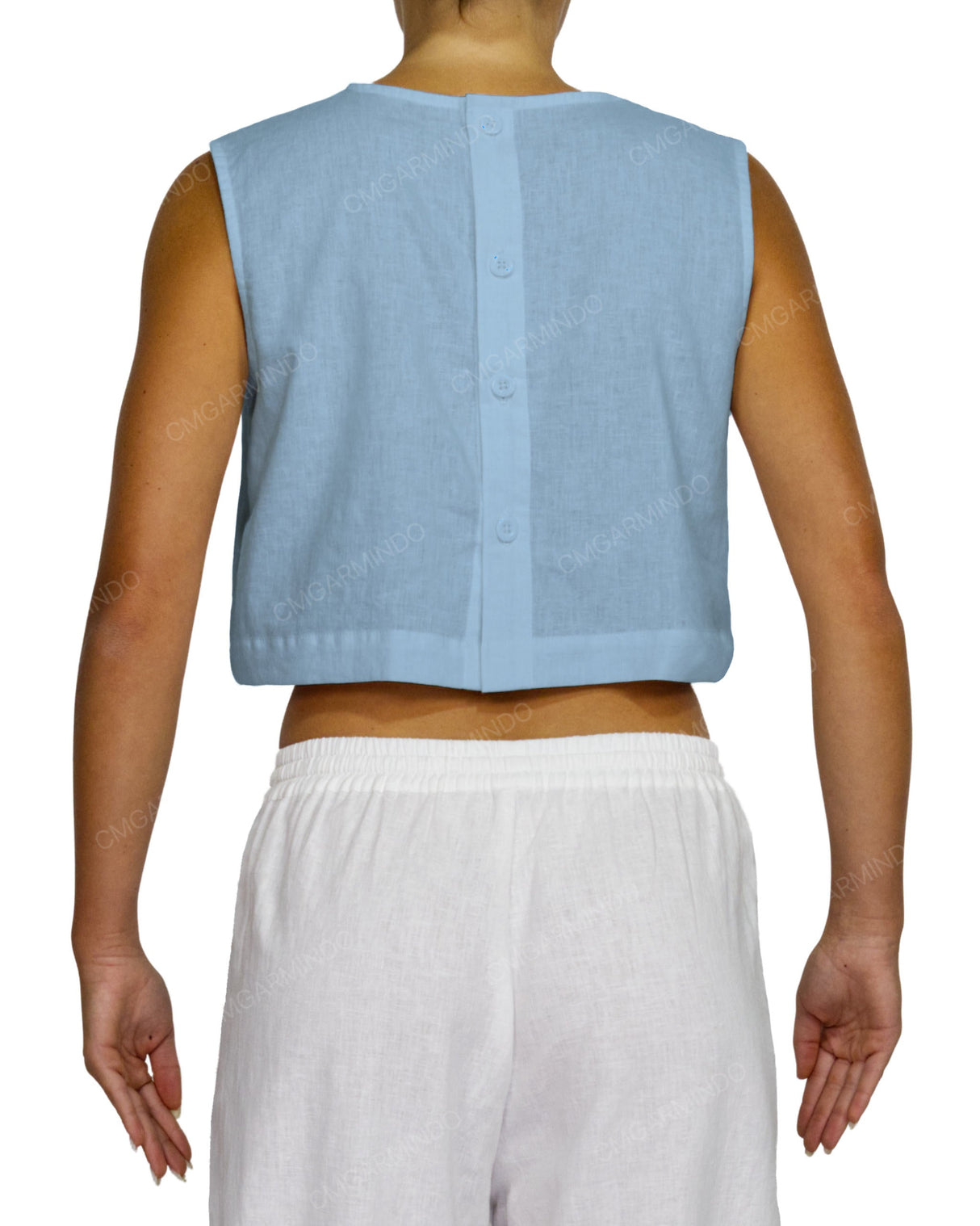 Sleeveless Button Back Top