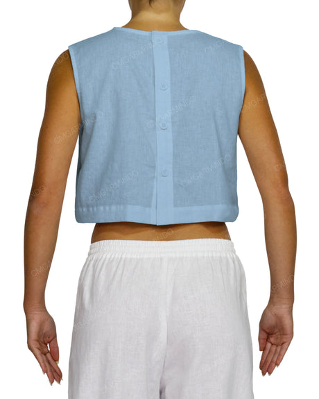 Sleeveless Button Back Top