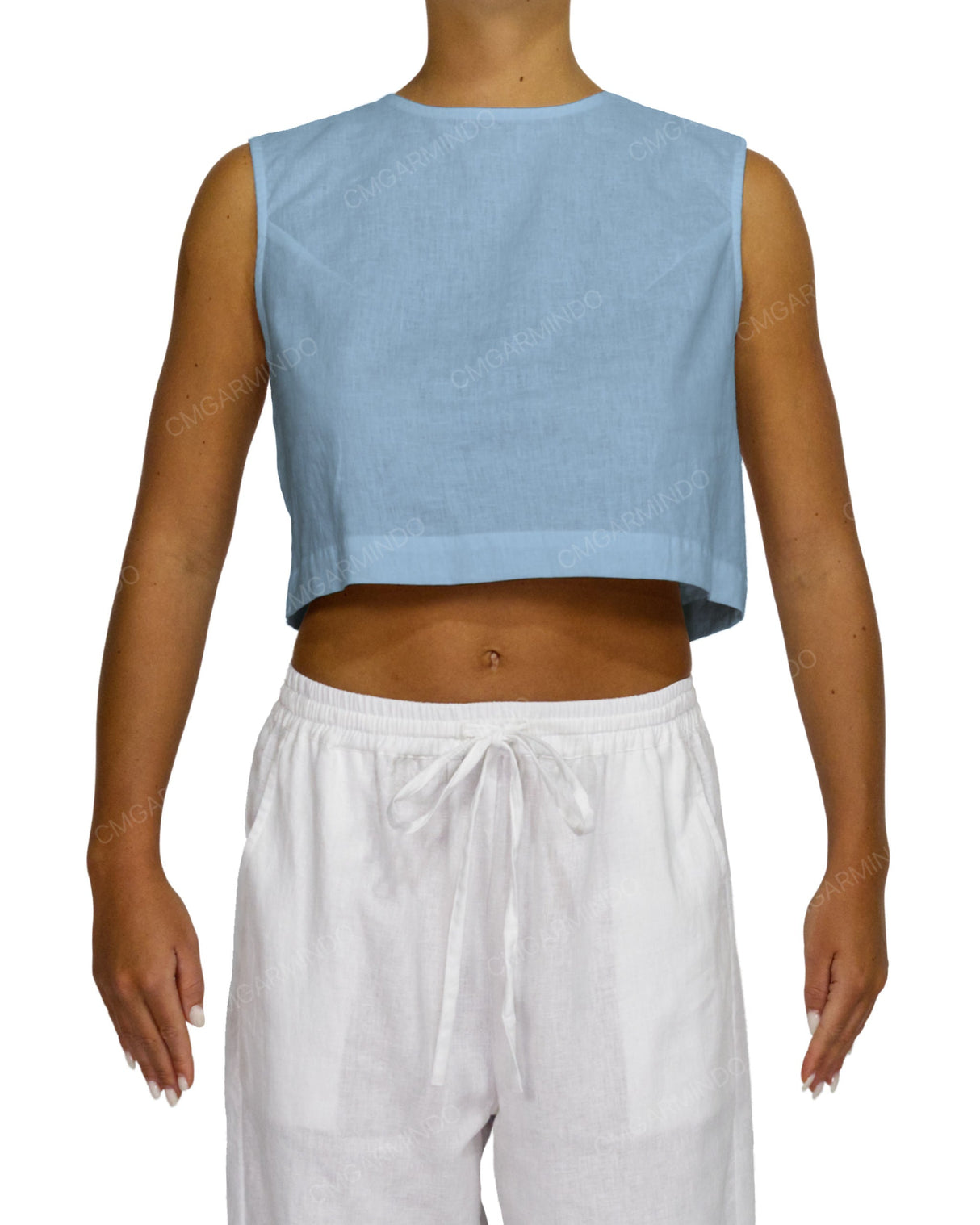 Sleeveless Button Back Top
