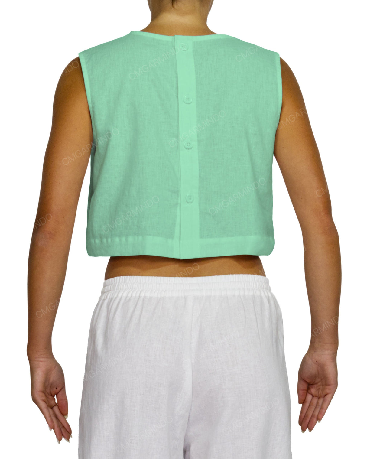 Sleeveless Button Back Top