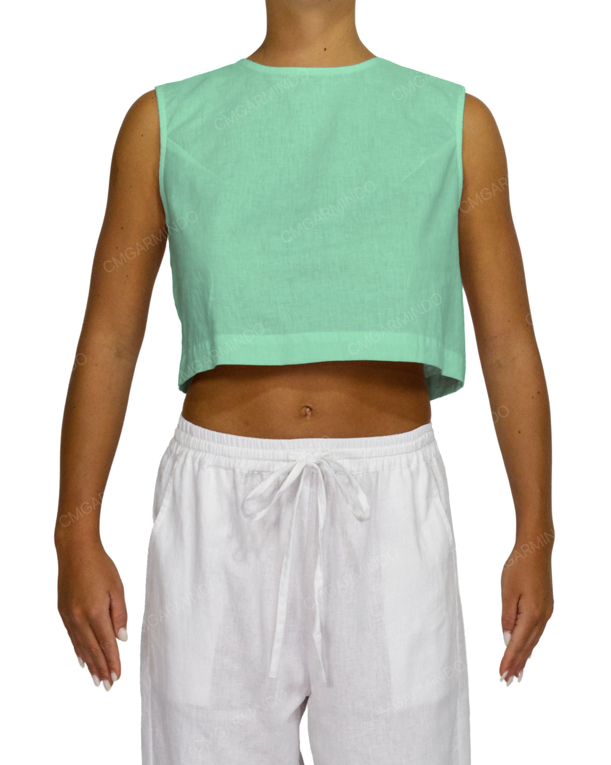 Sleeveless Button Back Top