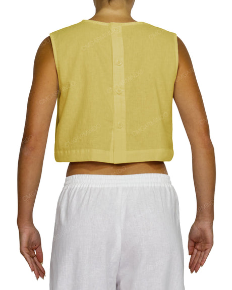 Sleeveless Button Back Top