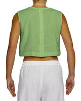 Sleeveless Button Back Top