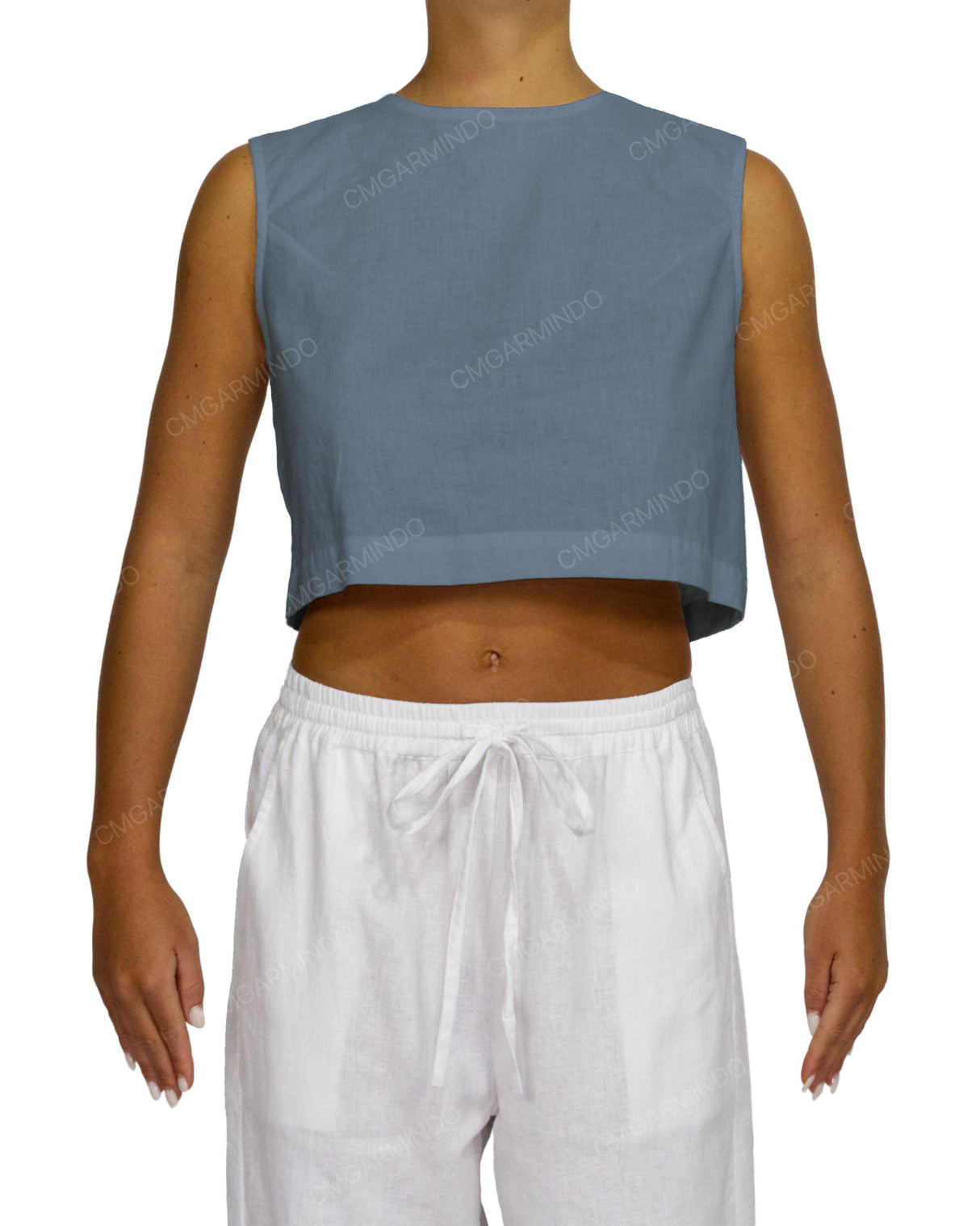 Sleeveless Button Back Top