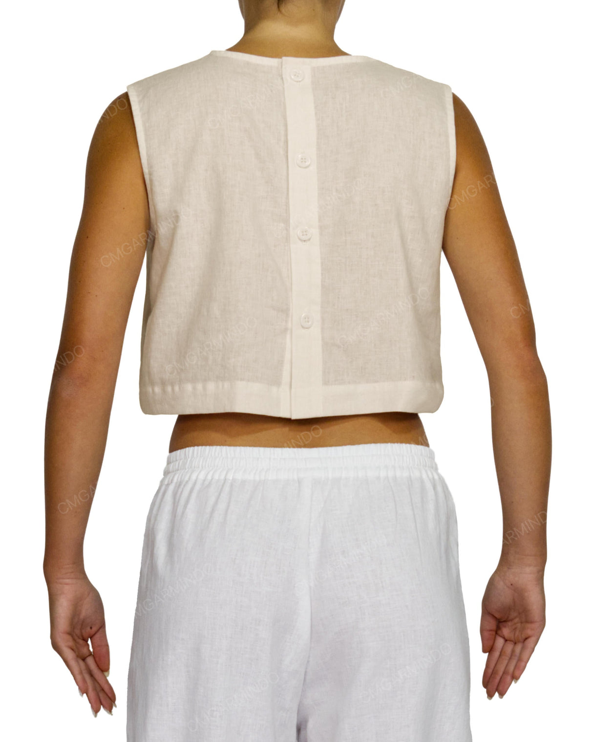 Sleeveless Button Back Top