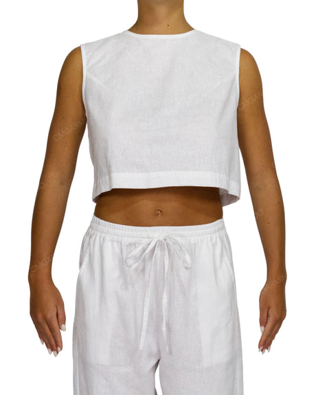 Sleeveless Button Back Top