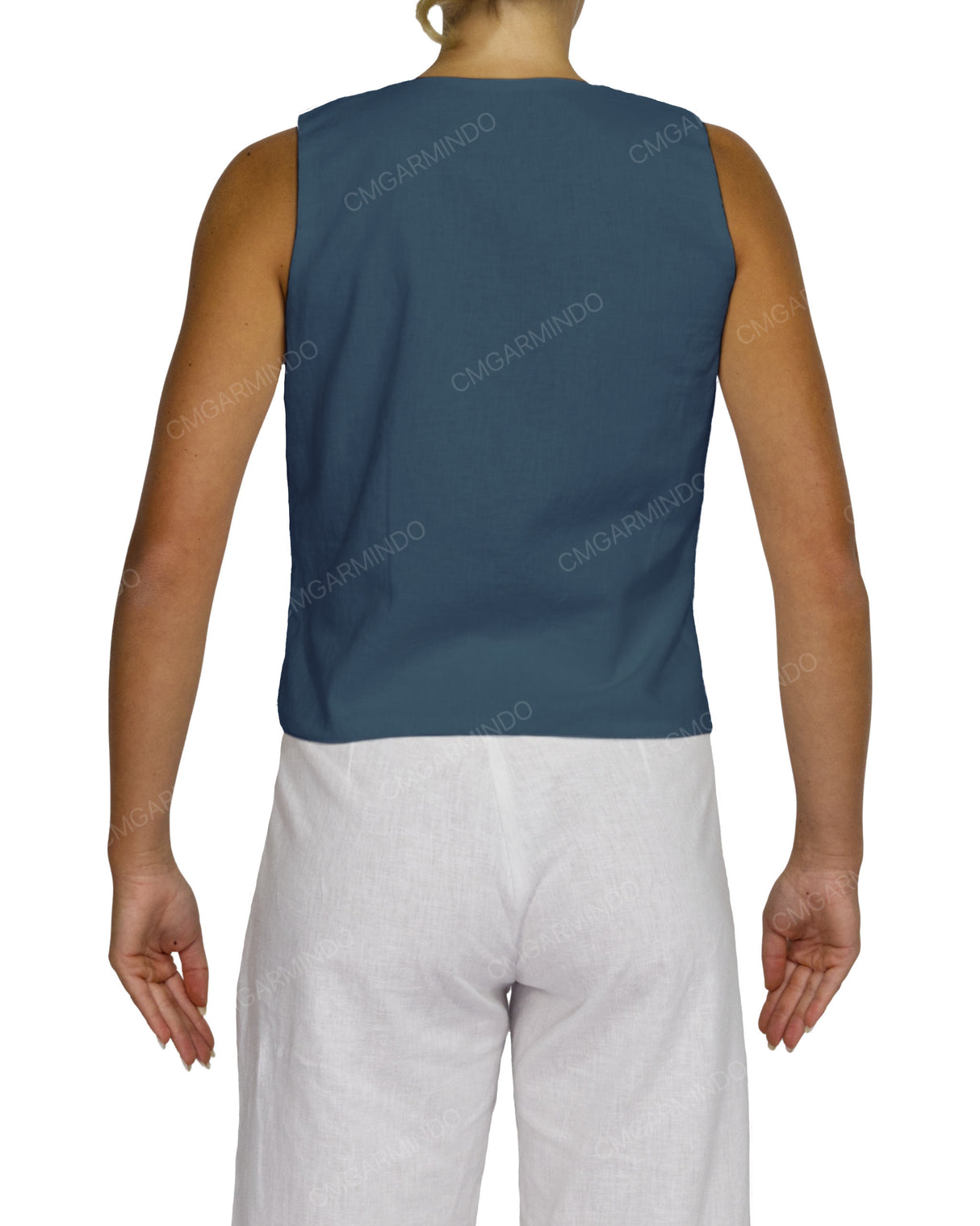 Sleeveless Tie Front Top