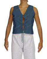 Sleeveless Tie Front Top