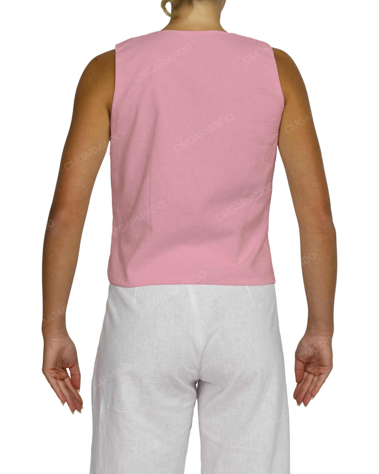 Sleeveless Tie Front Top