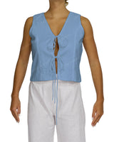 Sleeveless Tie Front Top
