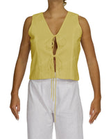 Sleeveless Tie Front Top