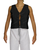 Sleeveless Tie Front Top