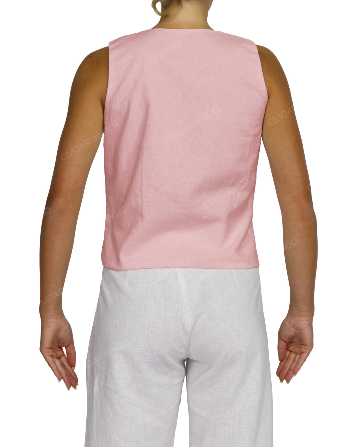 Sleeveless Tie Front Top