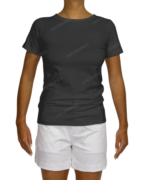 Regular Short Sleeve Boat Neck T-Shirt