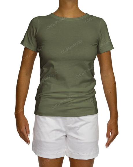 Regular Short Sleeve Boat Neck T-Shirt
