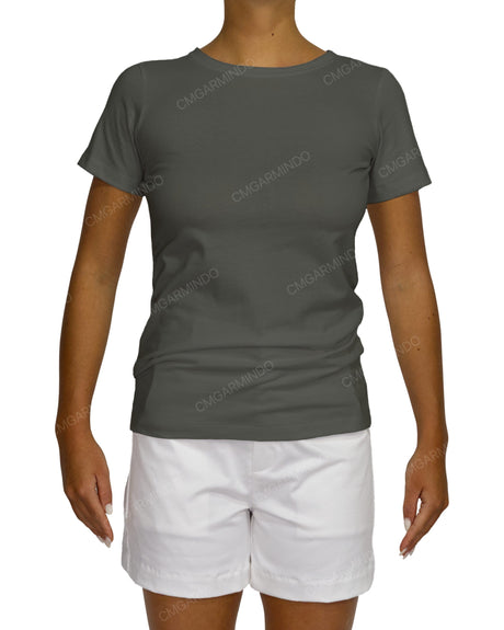 Regular Short Sleeve Boat Neck T-Shirt