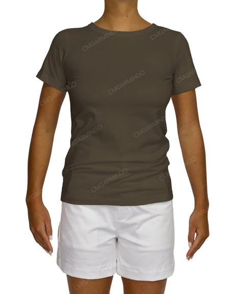 Regular Short Sleeve Boat Neck T-Shirt