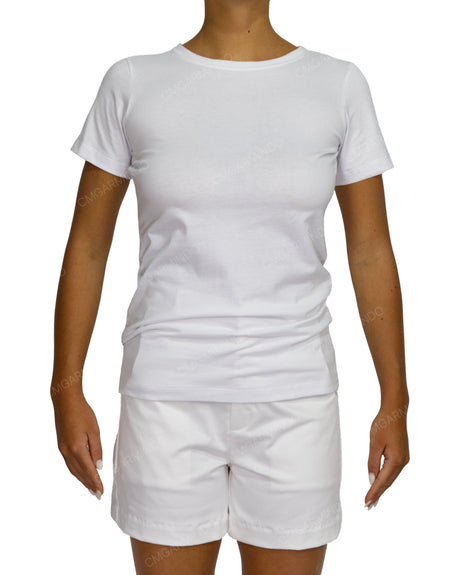 Regular Short Sleeve Boat Neck T-Shirt