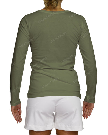 Regular Long Sleeve Boat Neck T-shirt