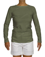 Regular Long Sleeve Boat Neck T-shirt