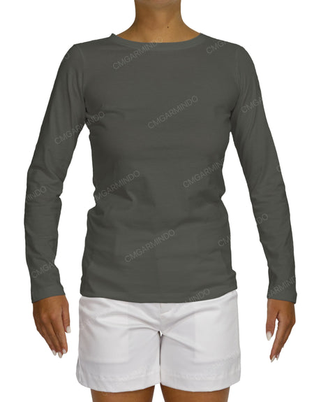 Regular Long Sleeve Boat Neck T-shirt