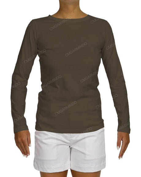 Regular Long Sleeve Boat Neck T-shirt
