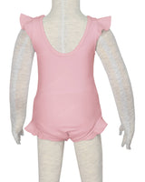Frill Shoulder and Leg Scoop Back Snaps One Piece