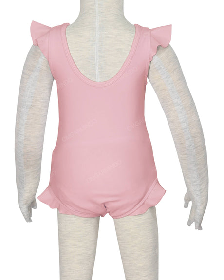Frill Shoulder and Leg Scoop Back Snaps One Piece
