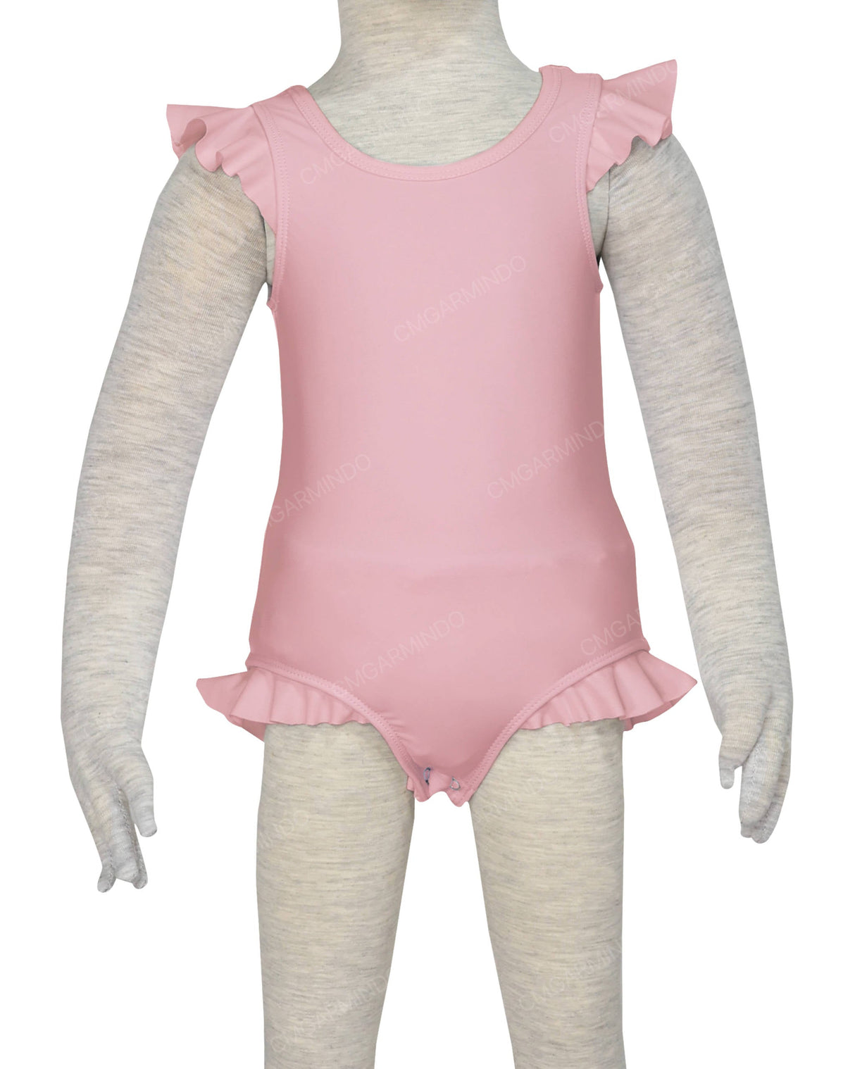 Frill Shoulder and Leg Scoop Back Snaps One Piece