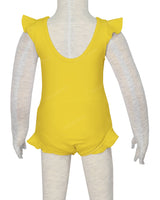 Frill Shoulder and Leg Scoop Back Snaps One Piece